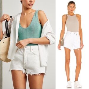 AGOLDE 90s Organic Cotton Denim High Rise Fray Hem Cutoff Relaxed Jean Shorts 30